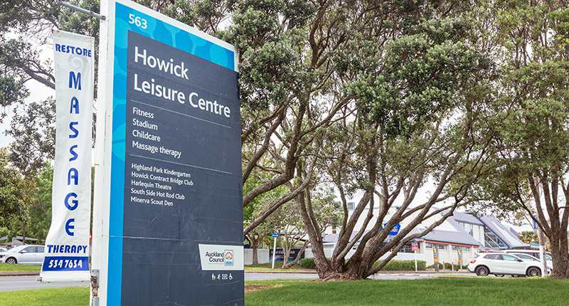 Howick Leisure Centre Exterior signage