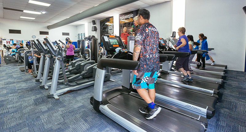 multiple people on treadmills at the howick leisure centre gym